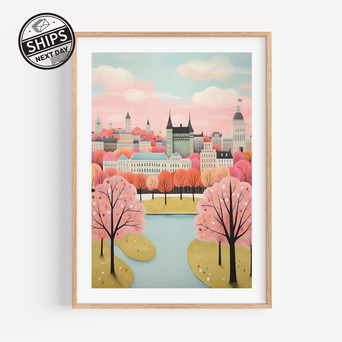 Ottawa Canada Watercolor Travel Poster, Art Print