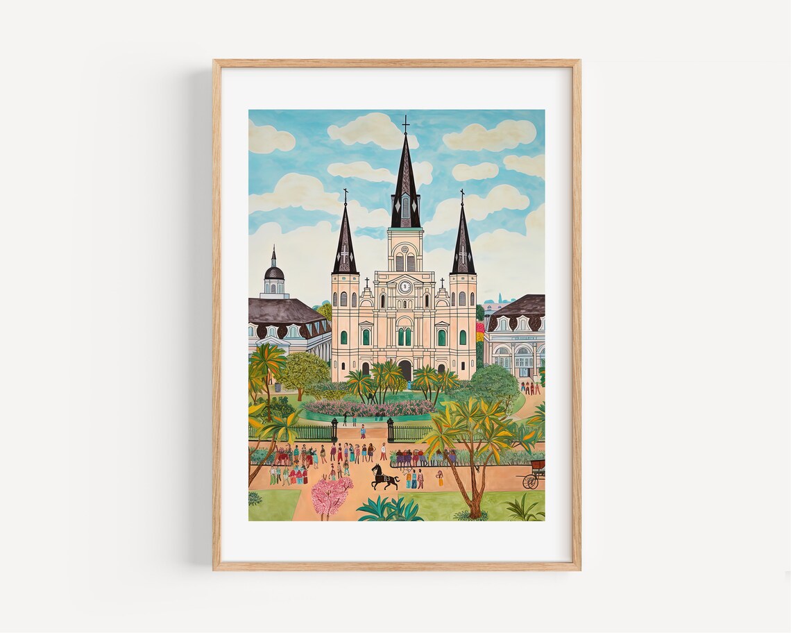 New Orleans Modern Watercolor Travel Poster