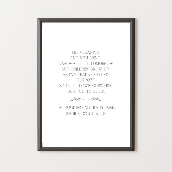Babies Dont Keep Instant Wall Art Nursery Art Playroom Home Decor Motherhood
