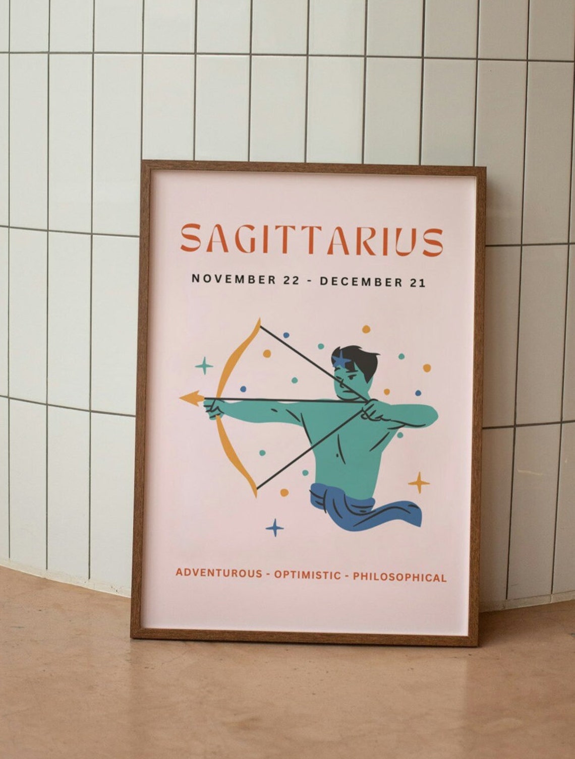 Sagittarius Zodiac Archer Horoscope Birthday Gift Art Poster - Image 3