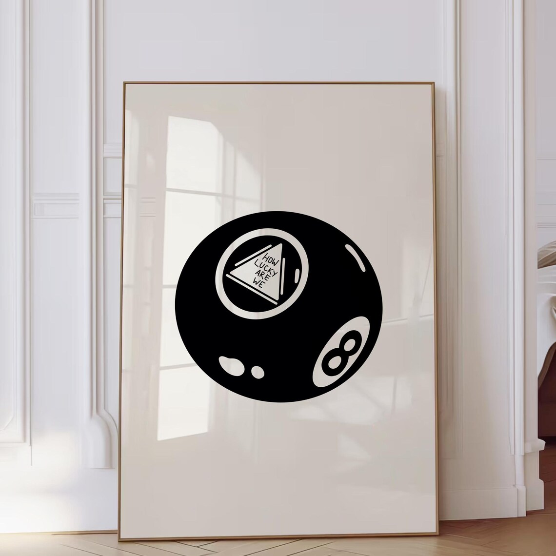 Vintage Magic Pool Ball Art Print, Retro 8 Ball