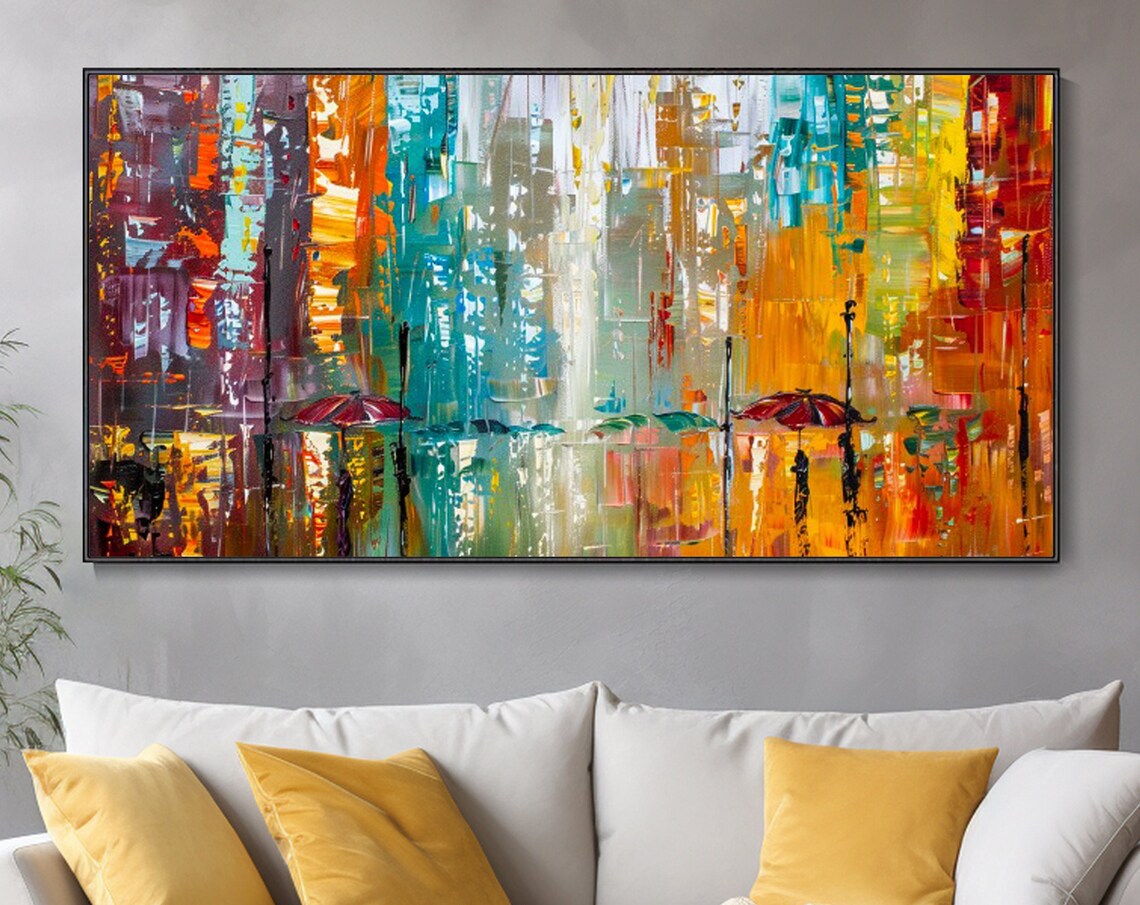 Modern Urban Abstract Oil Painting Art Print Decor