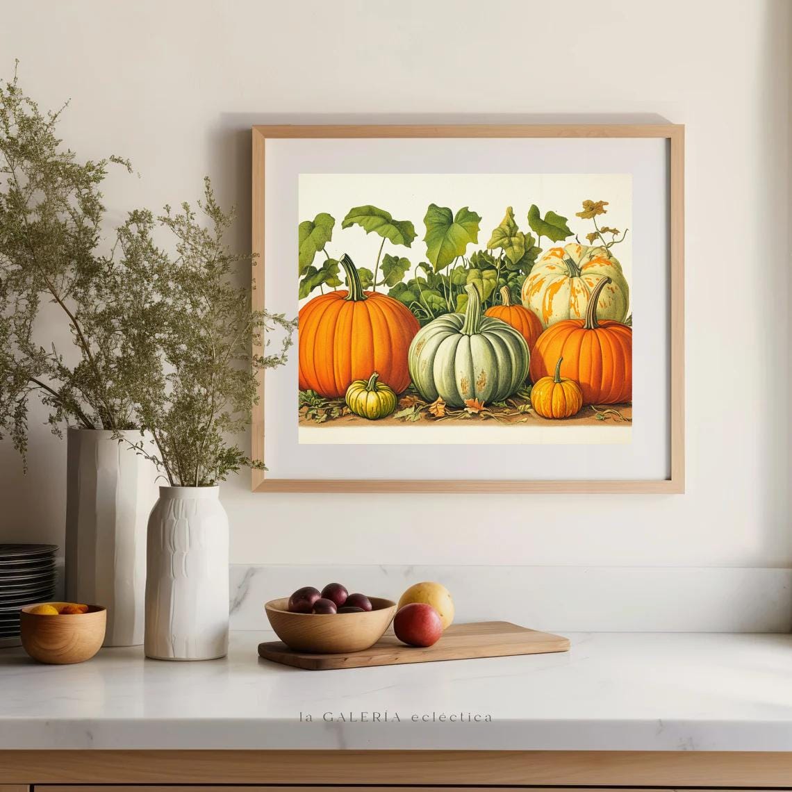 Heirloom Pumpkins Gourds Botanical Harvest Illustration Poster - Image 4