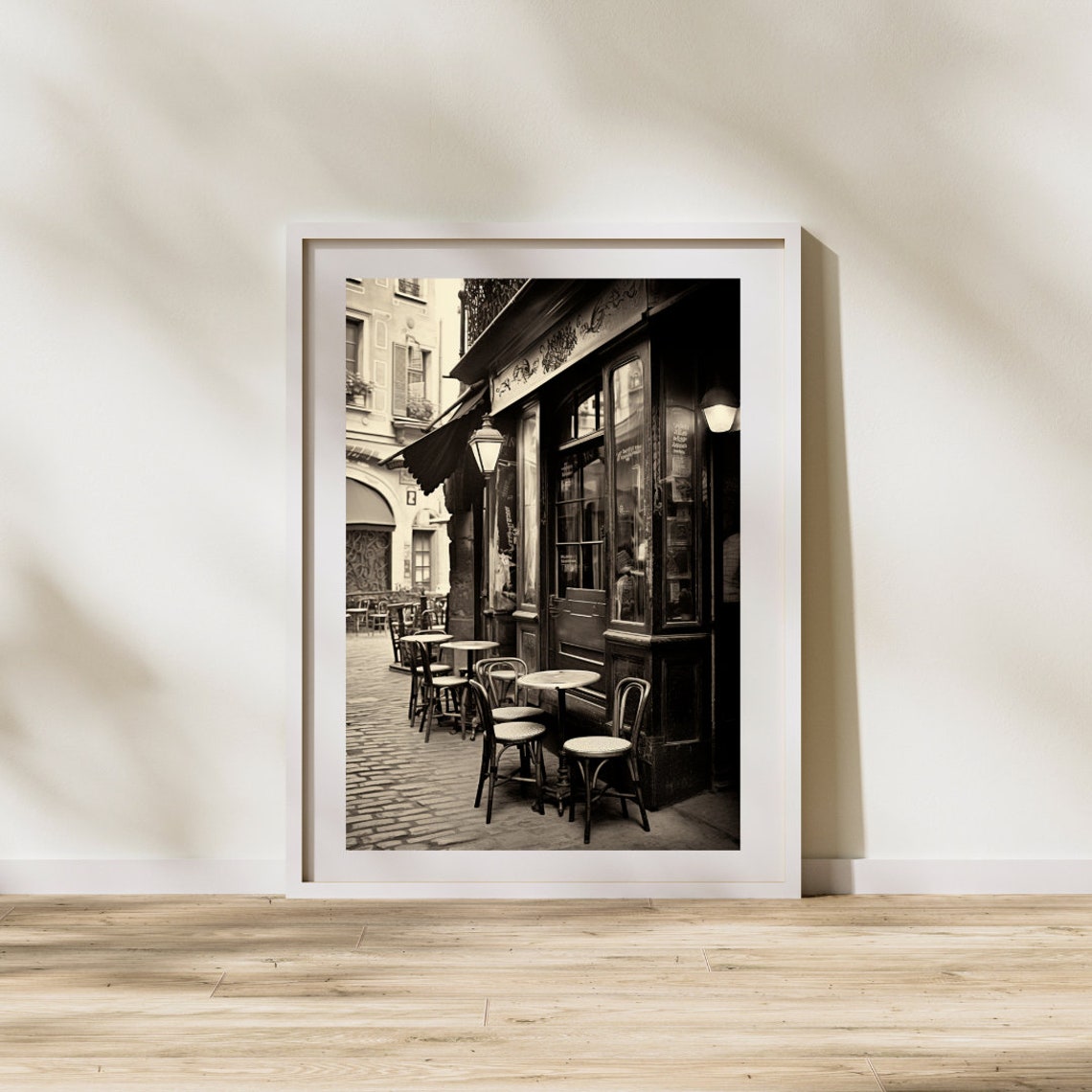 Paris Bistro Parisian Cafe European City Print Eiffel Tower French Travel Poster Art City Portrait Vintage Photography - Image 3