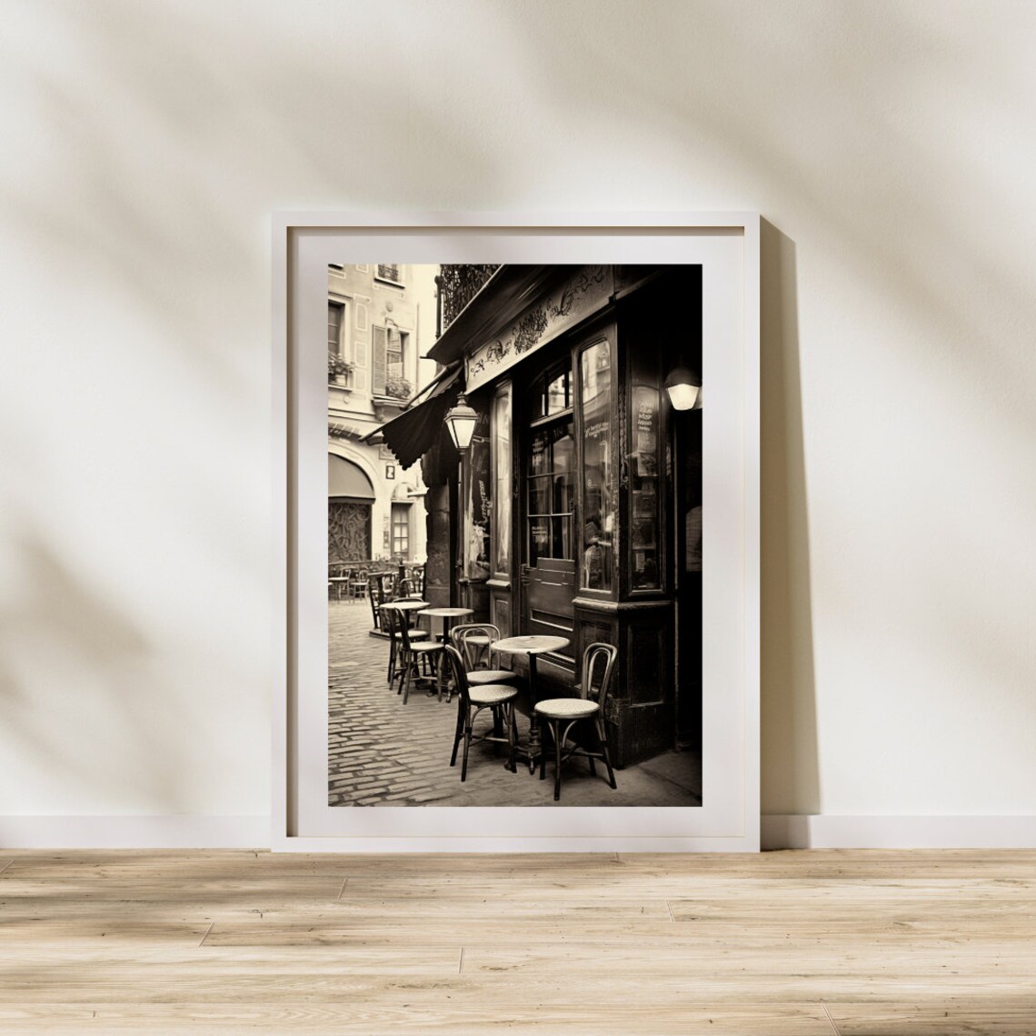 Paris Street Cafe Vintage Sepia Photography European Bistro Poster - Image 3