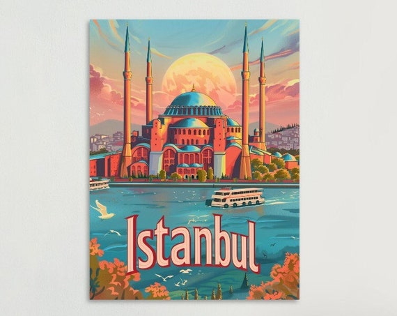 Vintage Istanbul Poster Bright And Vibrant Art Print For Living Room Perfect Travel Memorabilia Gift