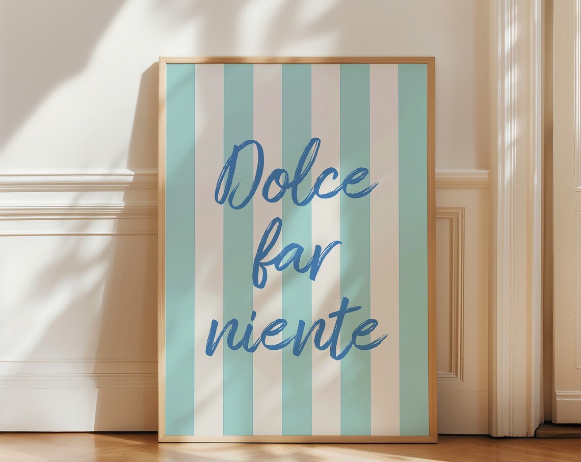 Dolce Far Niente Italian Quote Art Print, Retro - Image 4