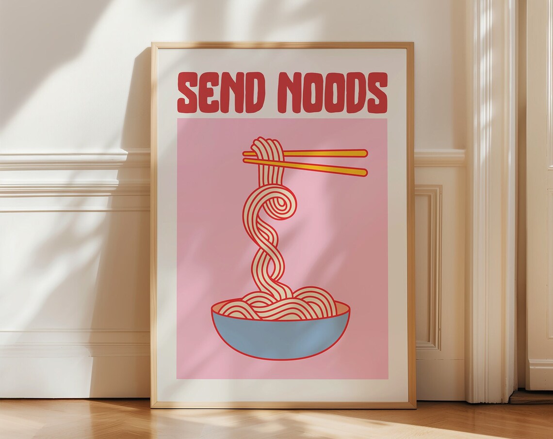 Noodles Cute Kitchen Art Print, Funny Quote