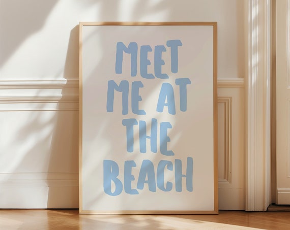 Meet Me At The Beach, Ocean Aesthetic Poster