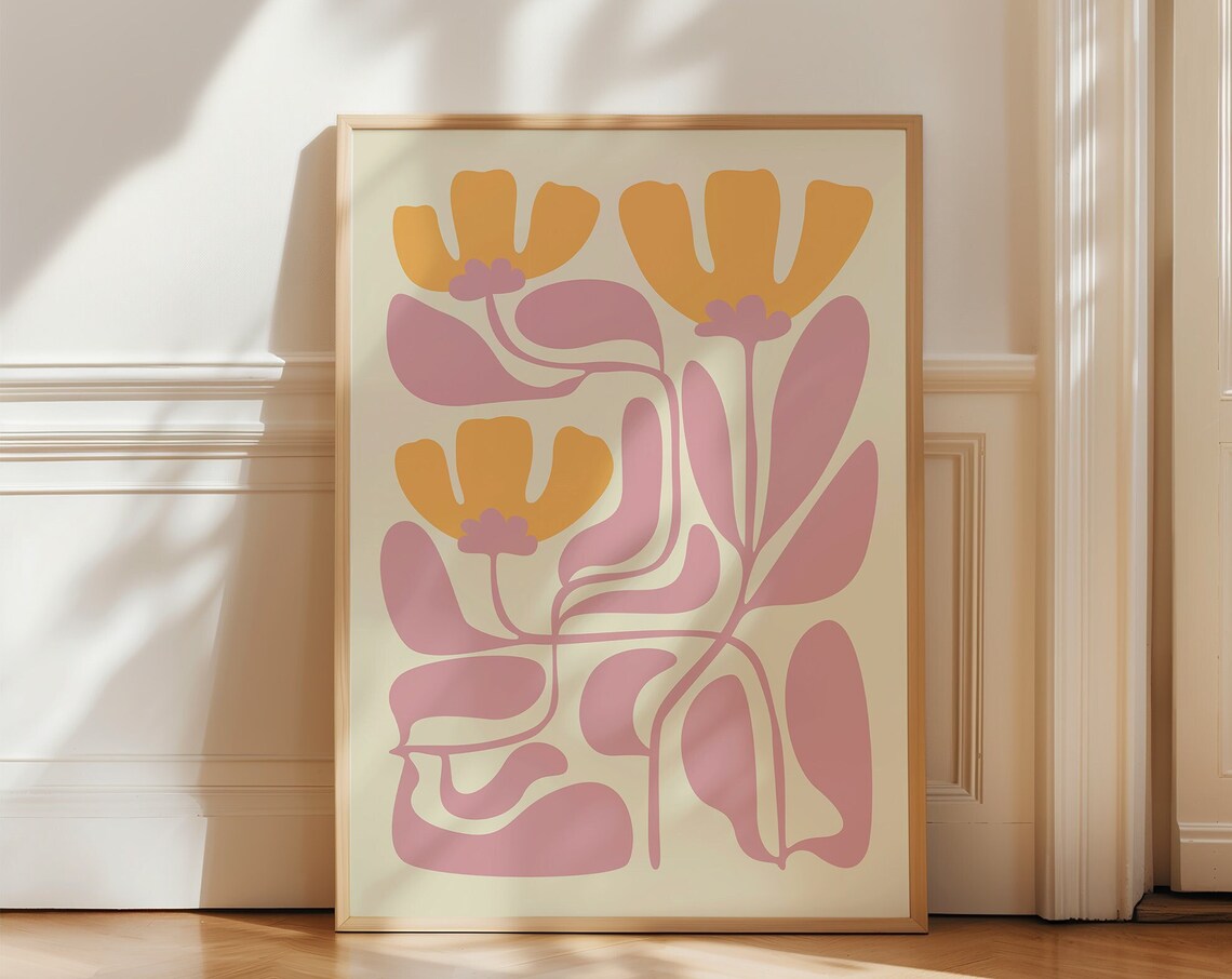 Matisse-Inspired Abstract Flower Art Print