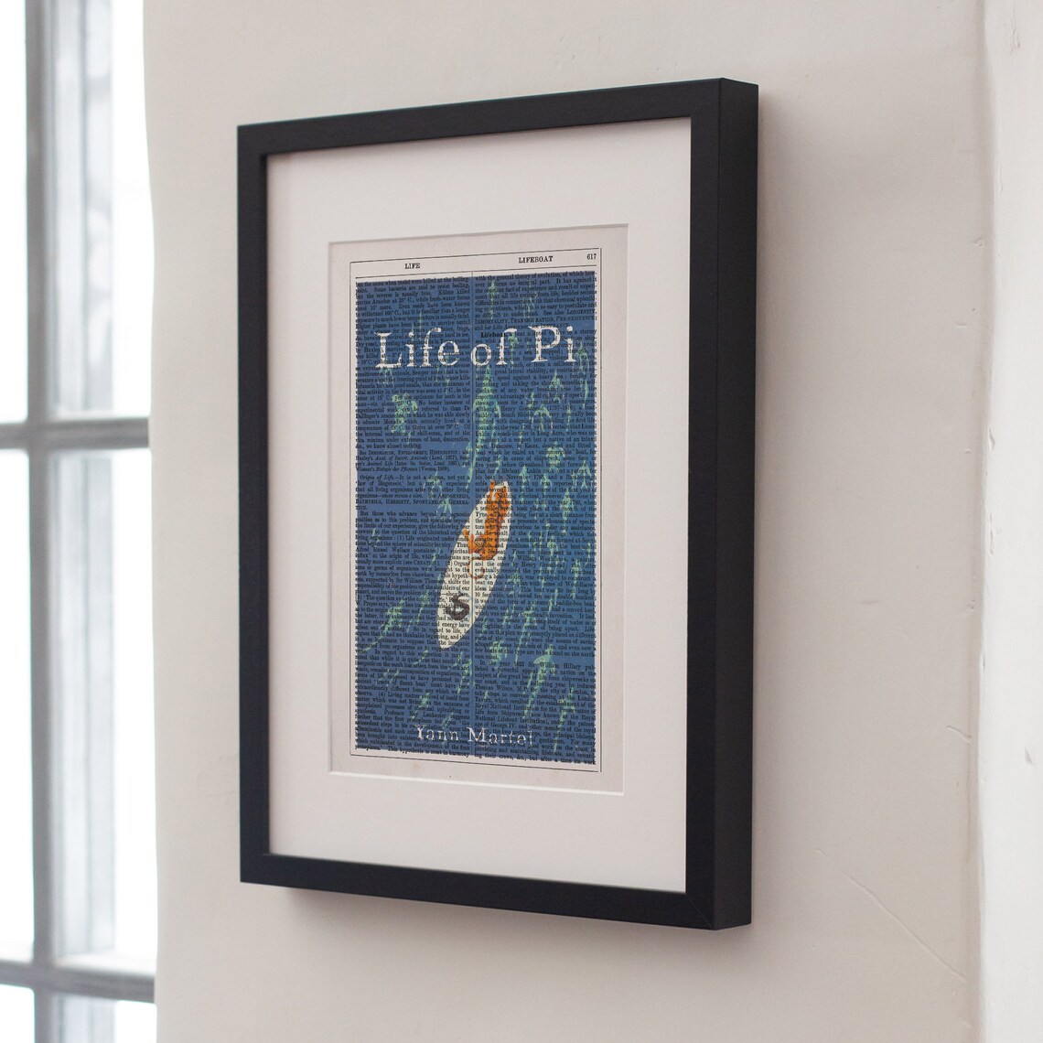 Yann Martel Life Of Pi Tiger Boat Voyage Dictionary Page Art Poster - Image 3
