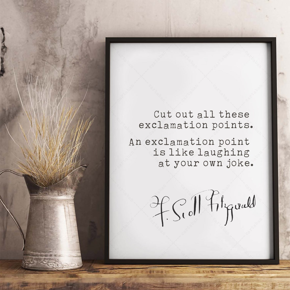 F Scott Fitzgerald Cut Out Exclamation Points Writer Quote Poster - Image 3