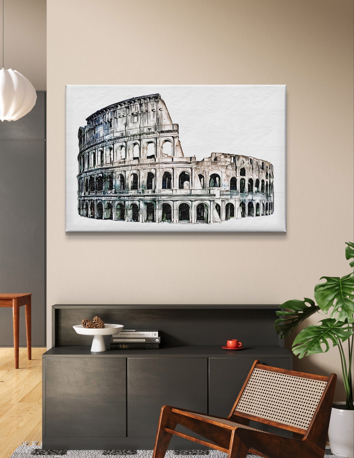 Rome Colosseum Architectural Sketch Style Historic Landmark Poster - Image 6