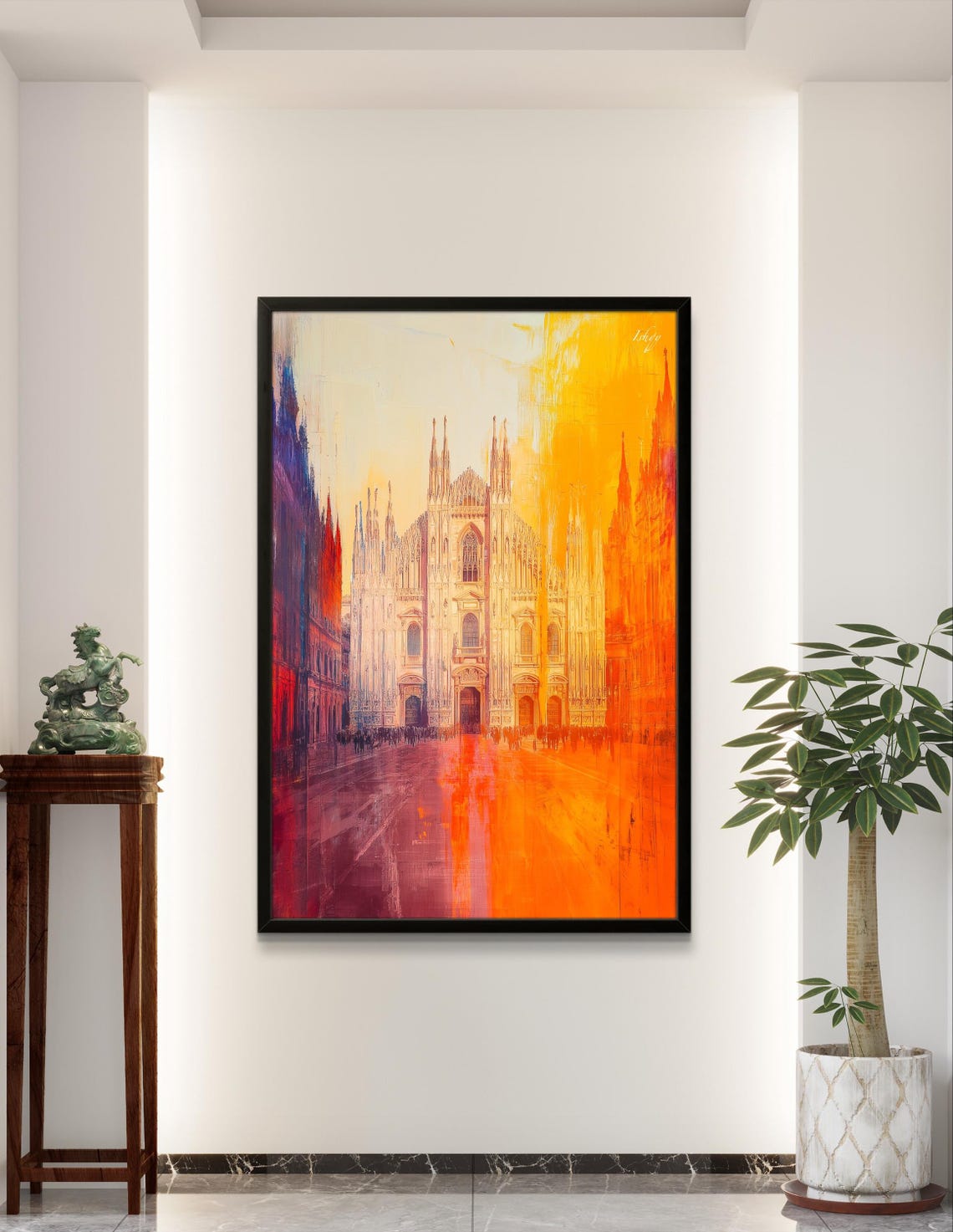 Duomo di Milano Cathedral Golden Sunset Hues Architectural Poster - Image 2