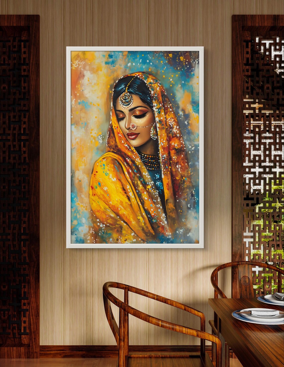 Punjabi Woman In Phulkari, Cultural Art Print - Image 2