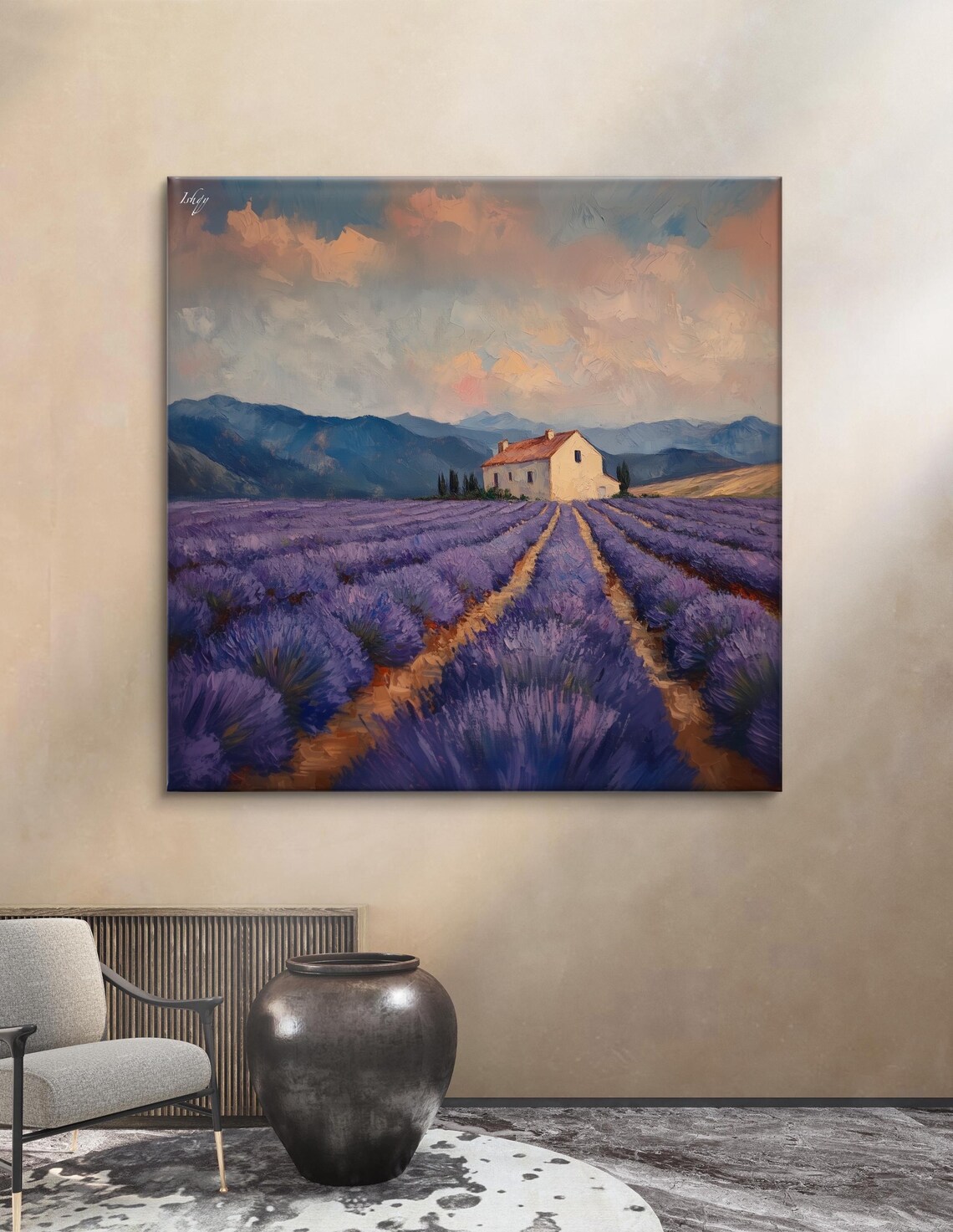 Purple Lavender Fields Stone Farmhouse Provence Countryside Art Poster - Image 5