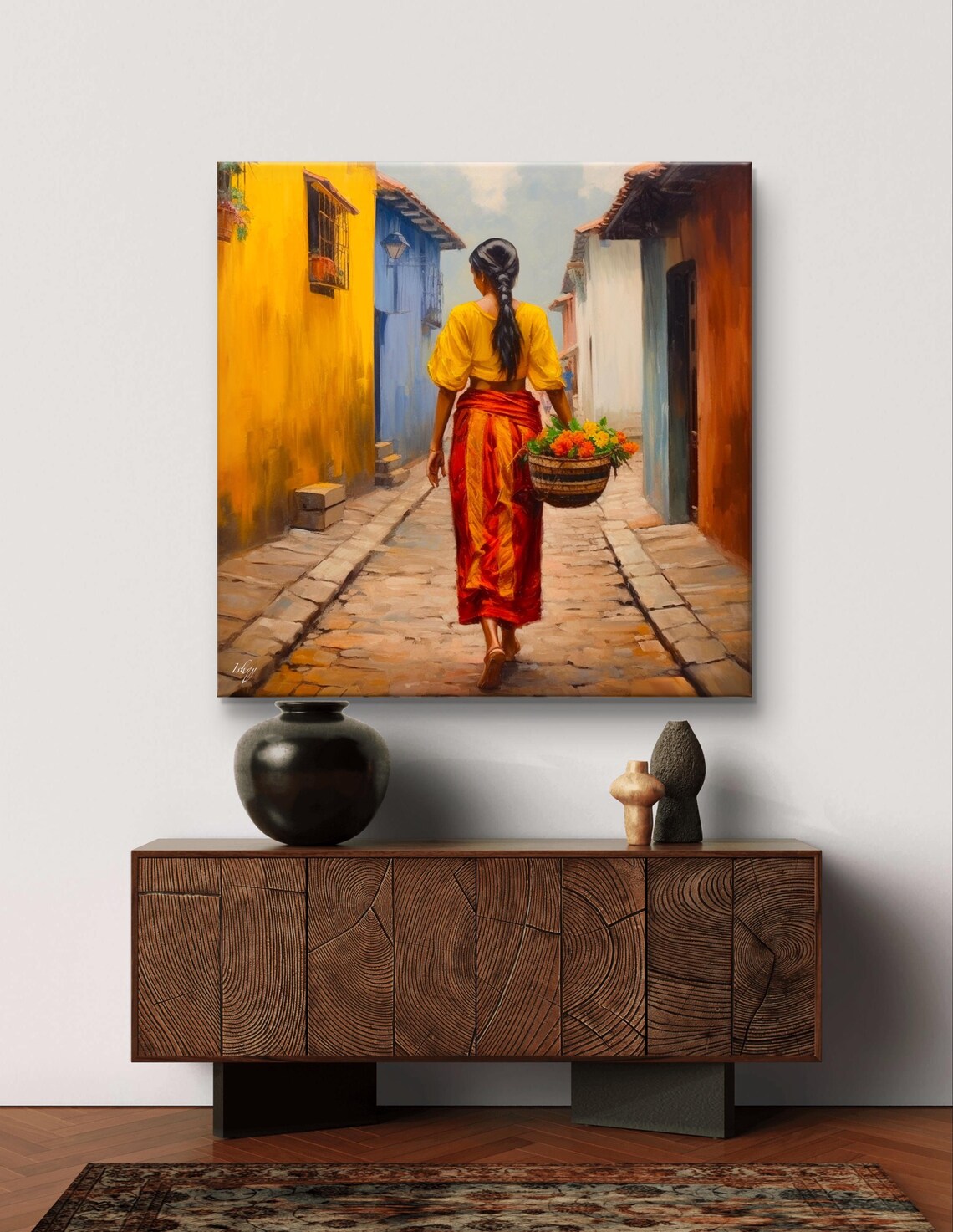 Colombian Flower Seller Jardin Colorful Colonial Street Scene Poster - Image 7