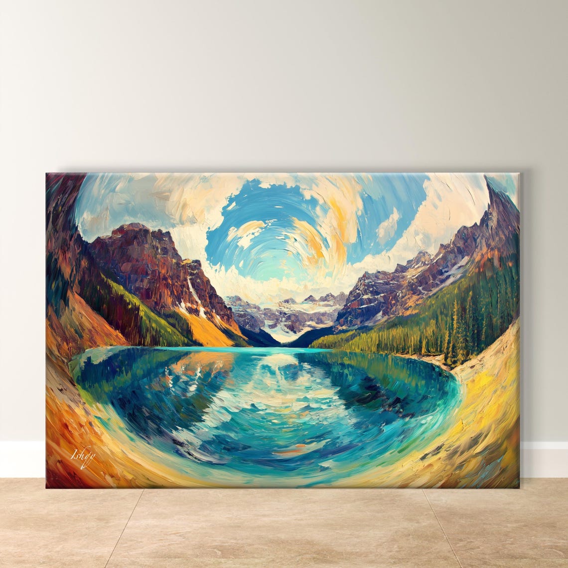 Banff National Park Turquoise Lake Rocky Mountain View Poster