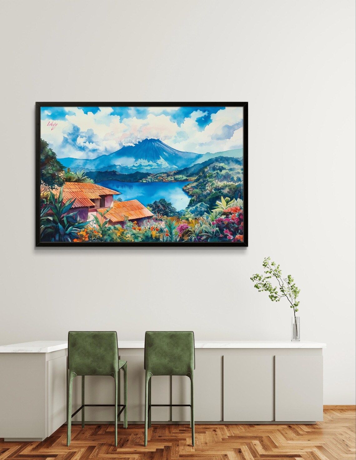 Coatepeque Lake, El Salvador Tropical Travel Poster - Image 3