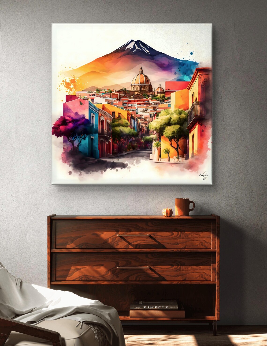 Bernal, Queretaro Mexican Travel Poster Art Print - Image 6