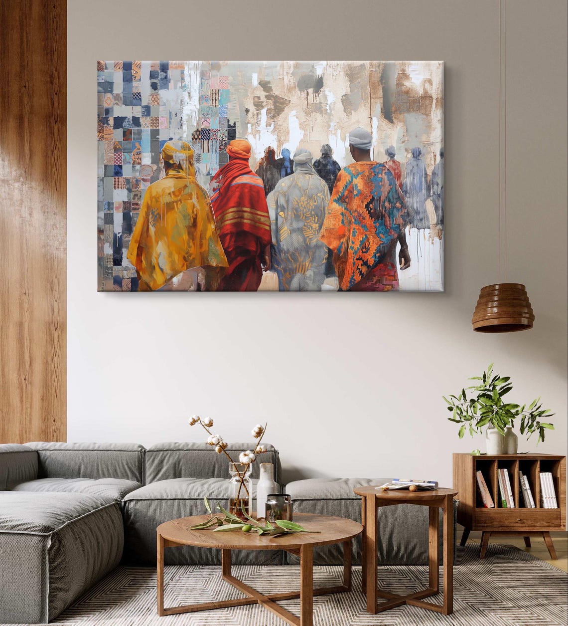 Berber People in Colorful Traditional Robes Walking Art Poster - Image 4