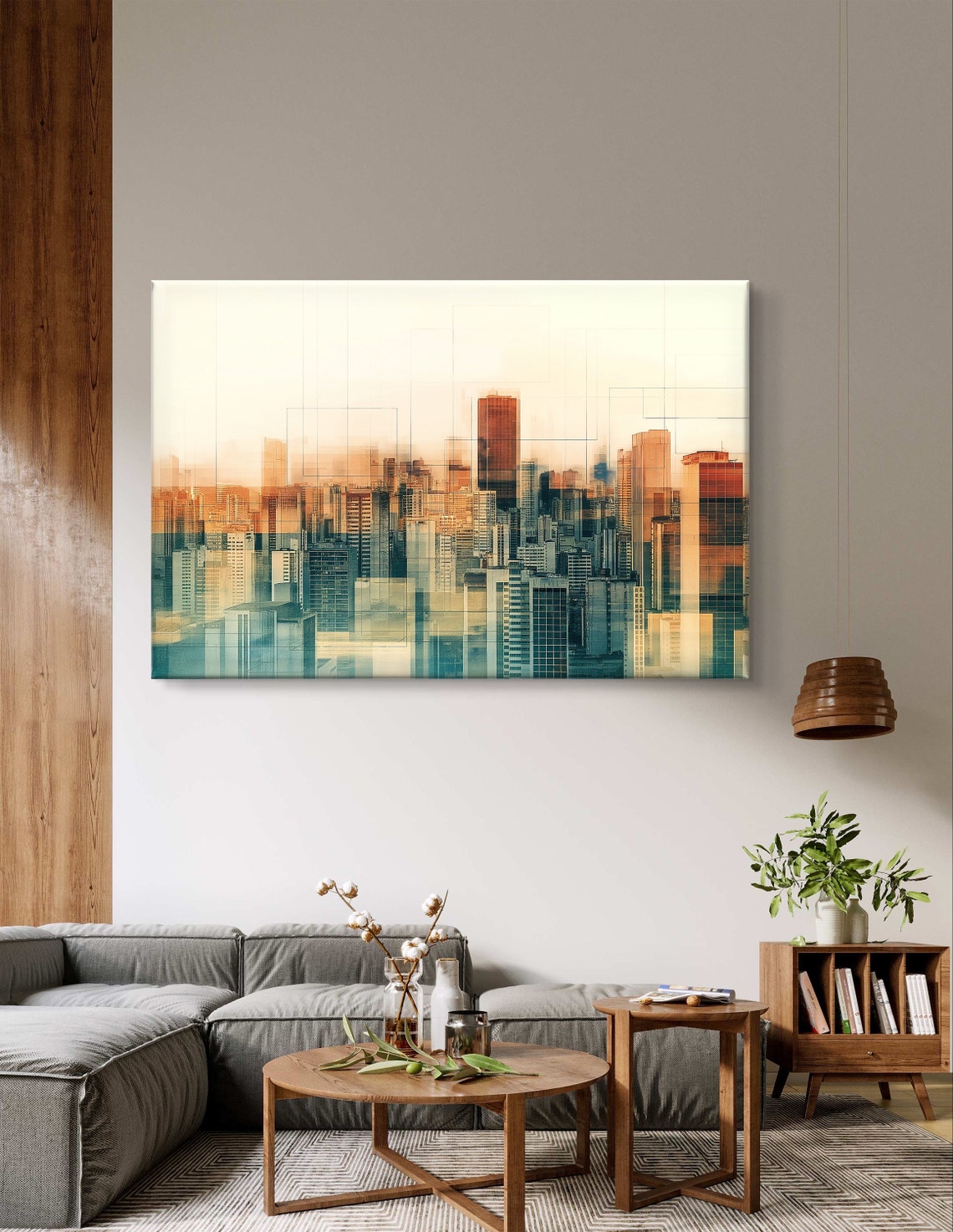 Sao Paulo Skyline in Warm Abstract Golden Modern Cityscape Poster - Image 4