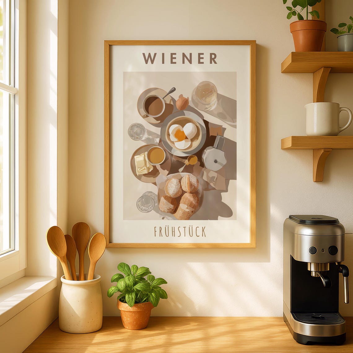 Wiener Fruhstuck Vienna Breakfast Flat Lay Kitchen Decor Wall Art