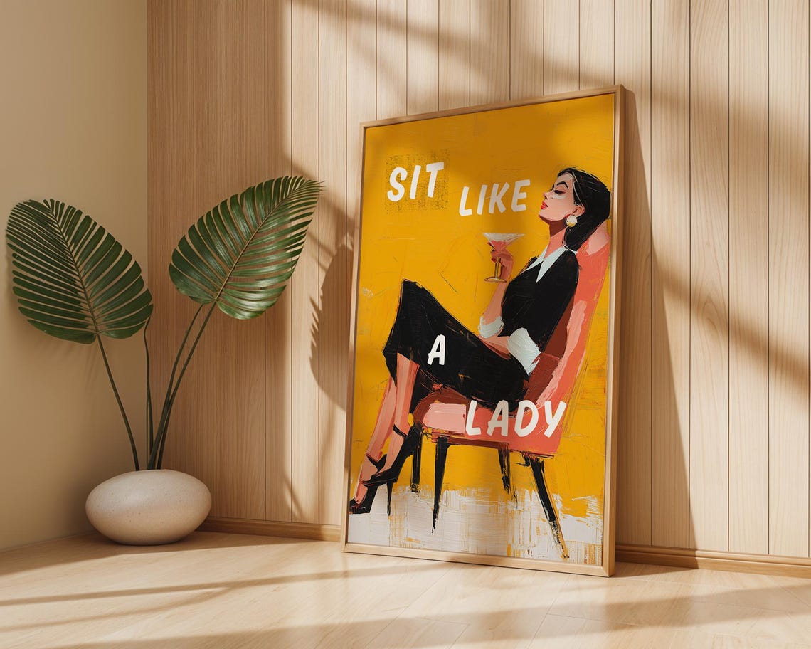 Feminist Art Print Retro Woman Empowering Dorm Decor