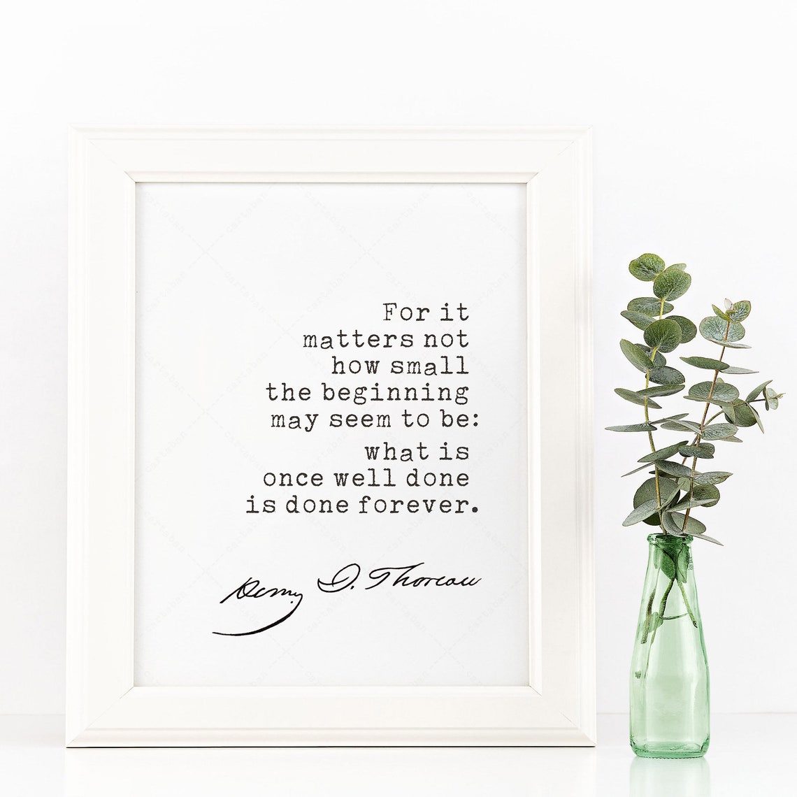 Thoreau Matters Not How Small The Beginning Inspirational Quote Print - Image 2