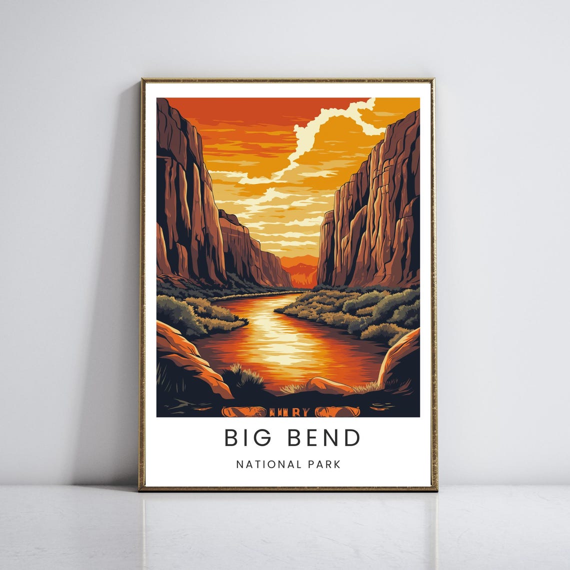 Big Bend Rio Grande Sunset Canyon Texas National Park Poster