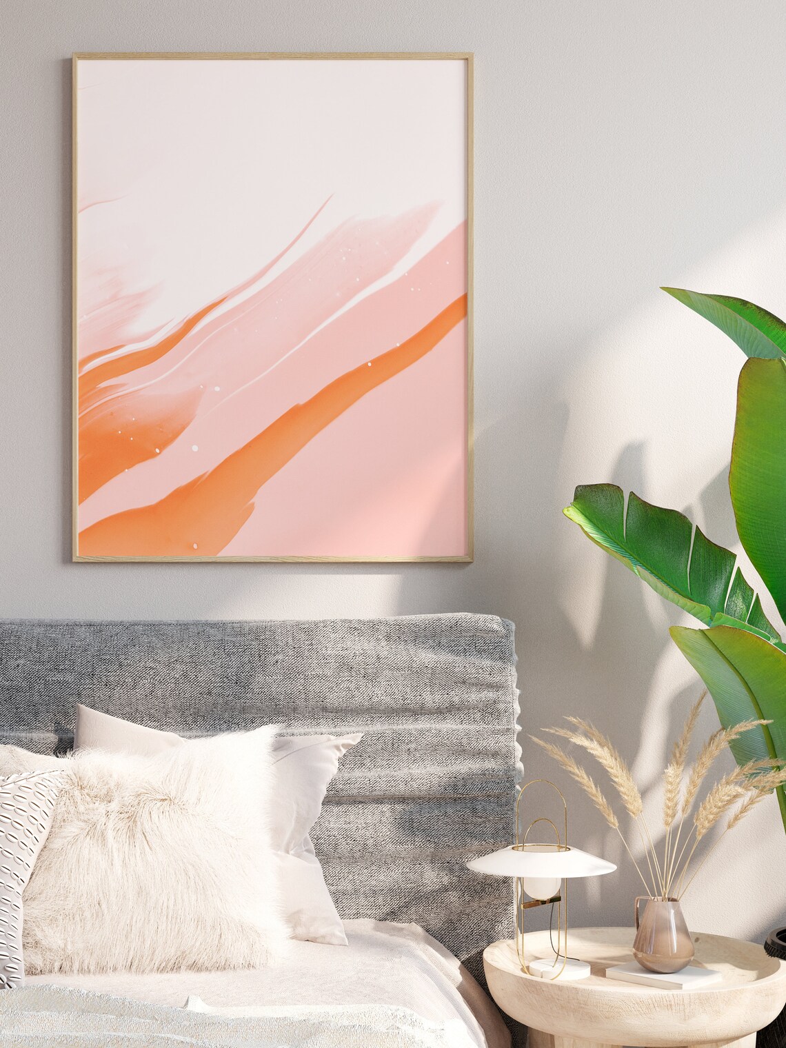 Abstract Wall Art Modern Abstract Art Colorful Art Brushstroke Wall Art Abstract Wall Decor Art Orange Tones Print Minimal Poster - Image 2