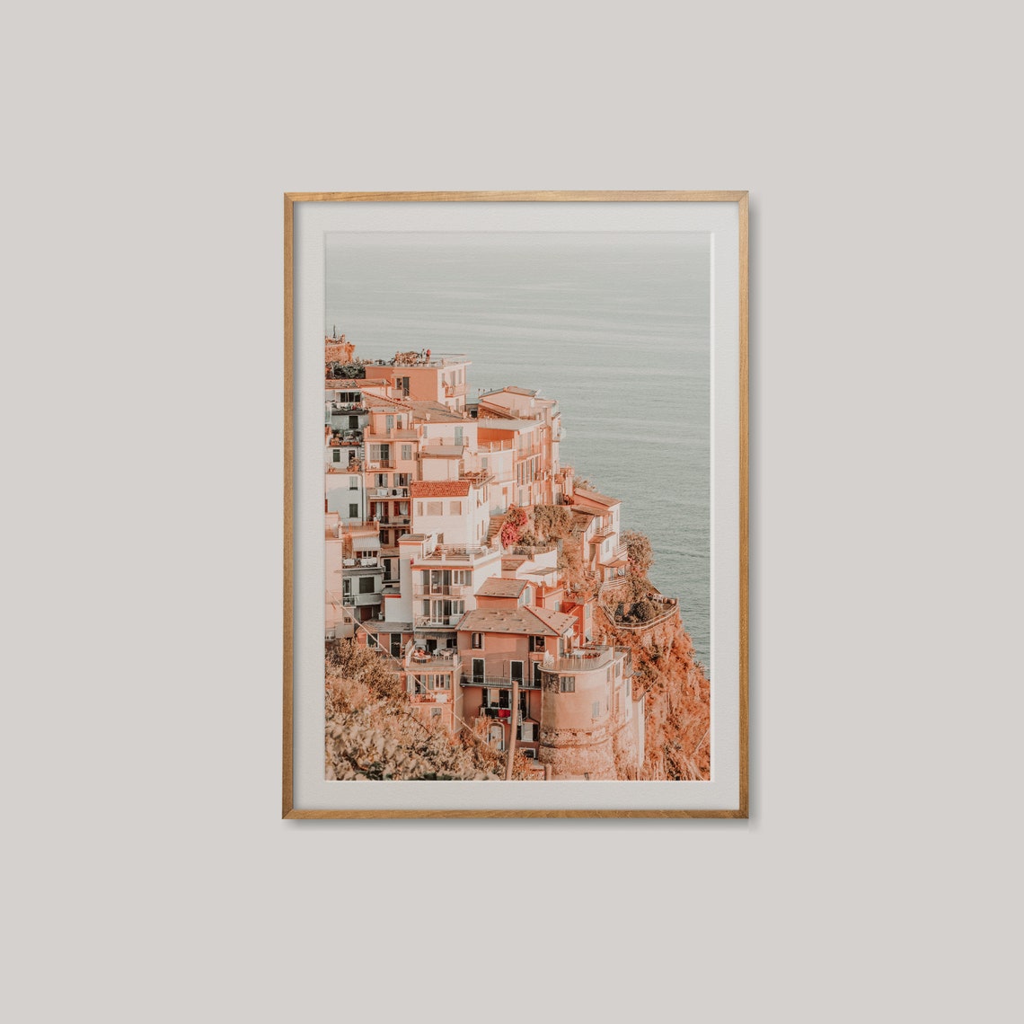 Manarola Cinque Terre Cliffside Village Pastel Travel Wall Print - Image 2