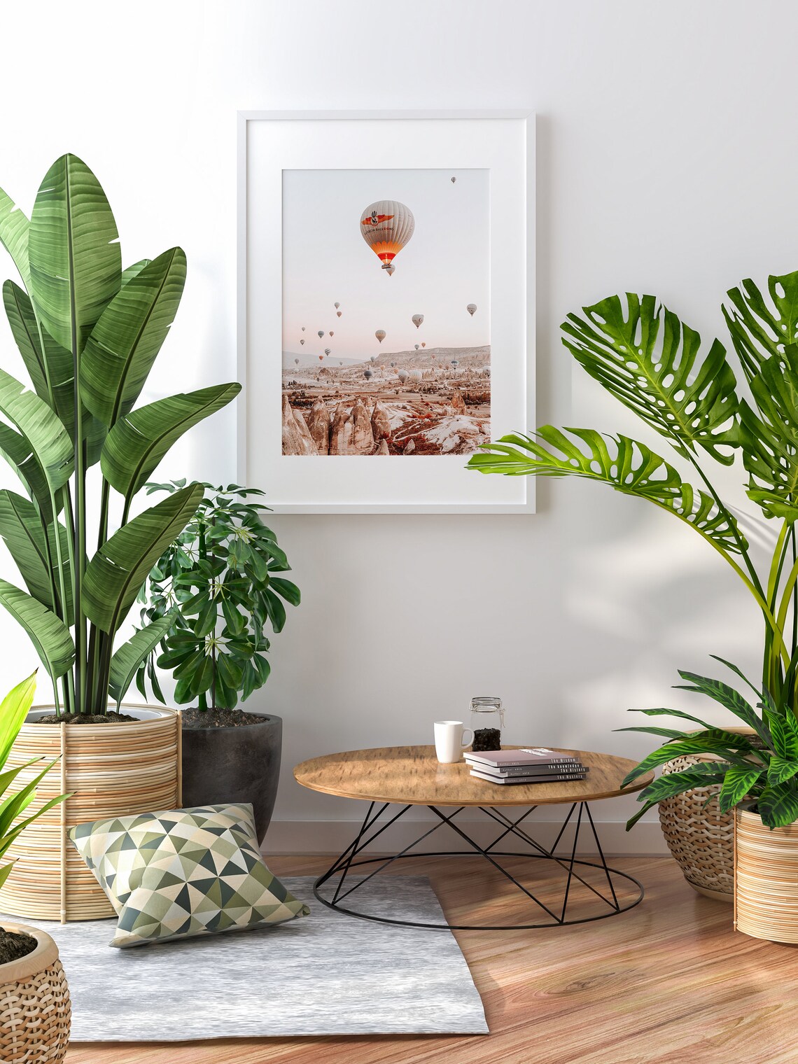 Cappadocia Balloon Farmhouse Landscape Art Print - Image 2