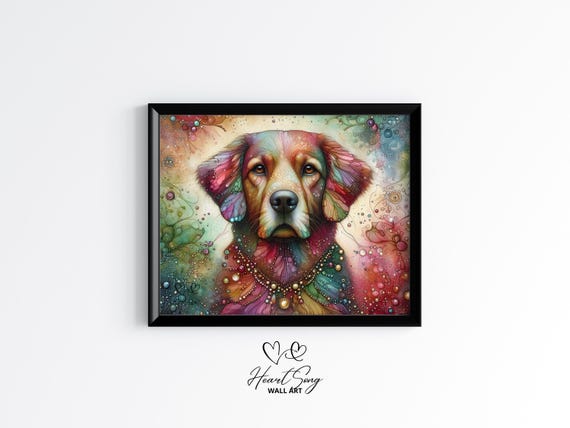 Chesapeake Bay Retriever Dog Painting Rustic Abstract Wall Art With Moody Layers And Ink Texture For Modern Decor Lo 848