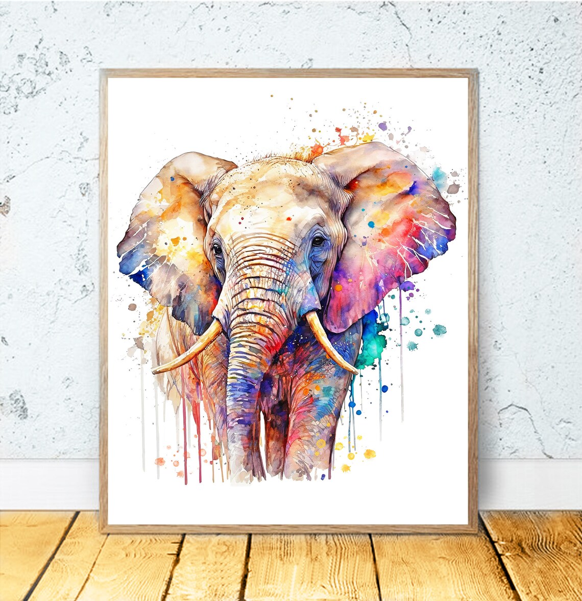 Watercolor Elephant Art Print, Animal Nursery Decor