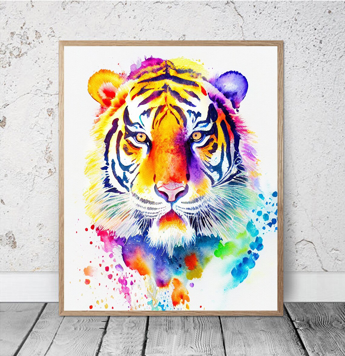 Watercolor Tiger Art Print, Wildlife Nursery Decor