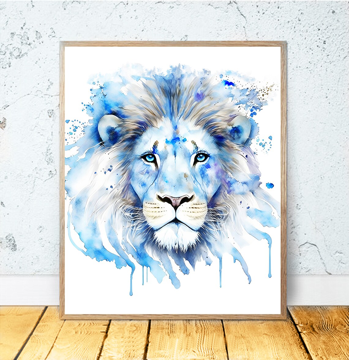 Watercolor Lion Nursery Animal Art Print