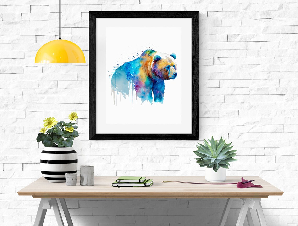 Watercolor Bear Art Print, Wildlife Decor - Image 2