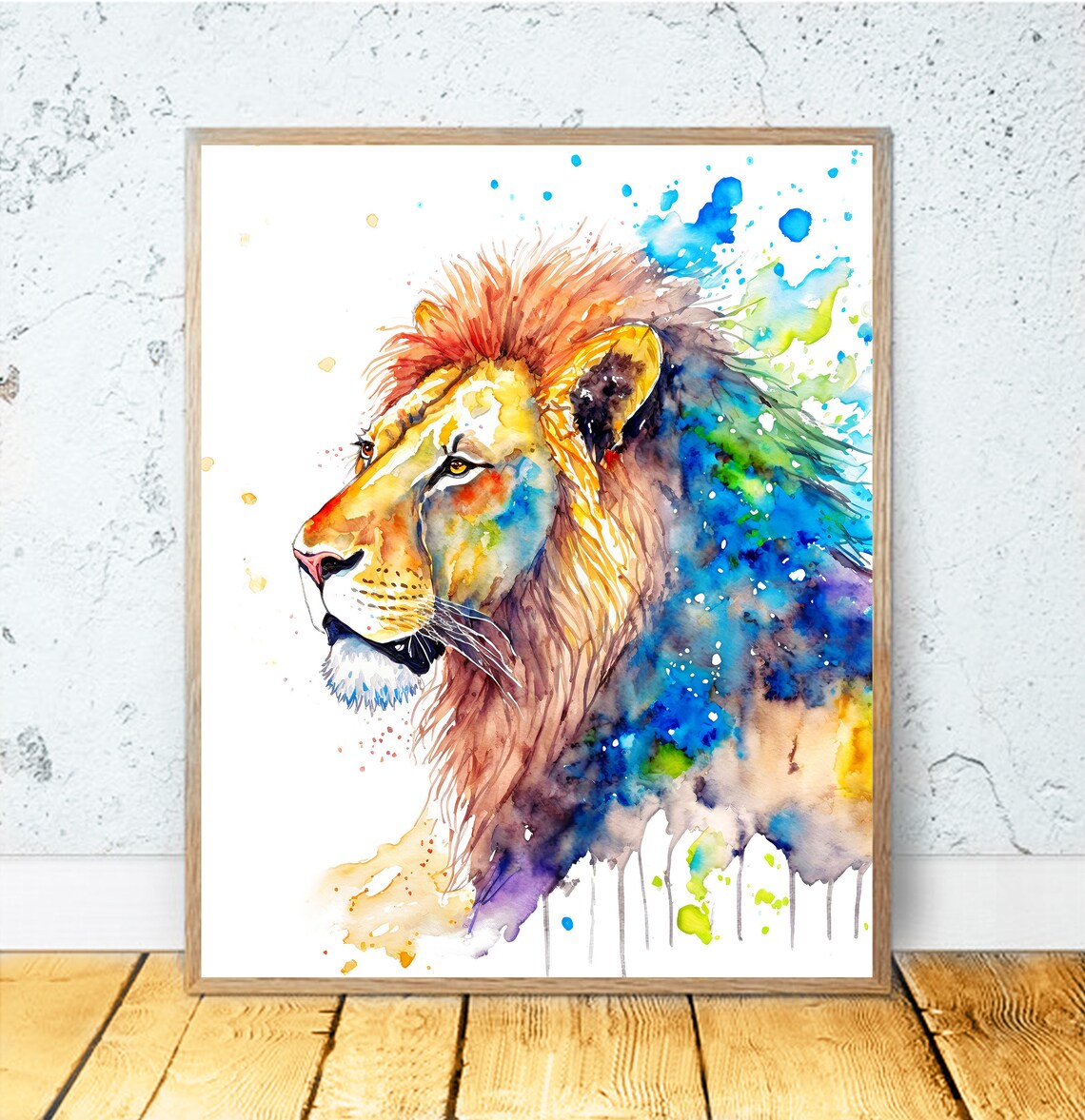 Watercolor Lion Art Print for Nursery Decor