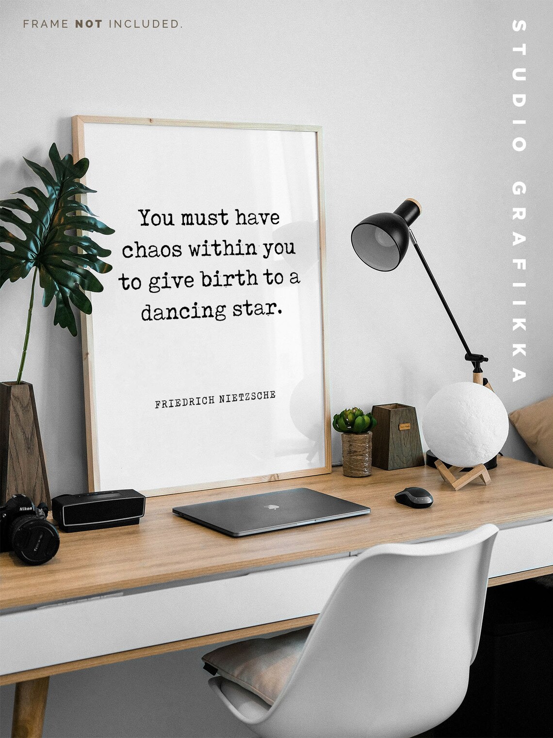Nietzsche Chaos Within You Dancing Star Minimalist Quote Art Print - Image 2