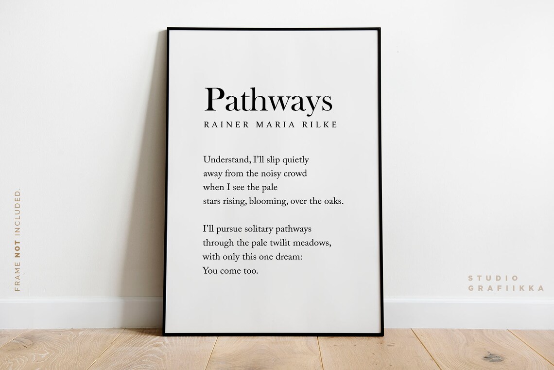 Pathways by Rainer Maria Rilke, Literary Poster - Image 2