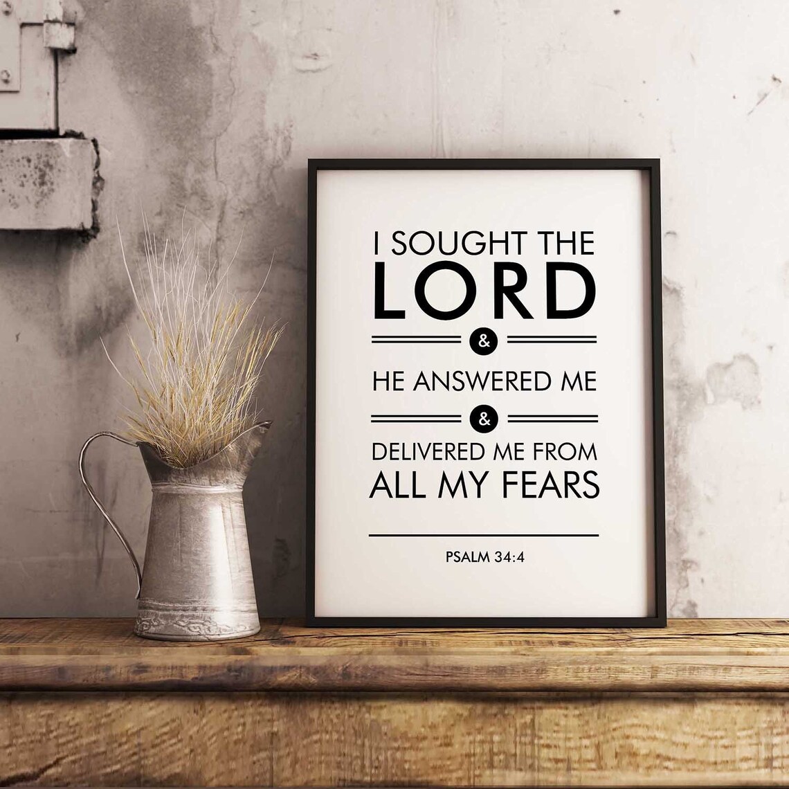 Psalm 344 Bible Verse, Minimalist Scripture Poster - Image 2