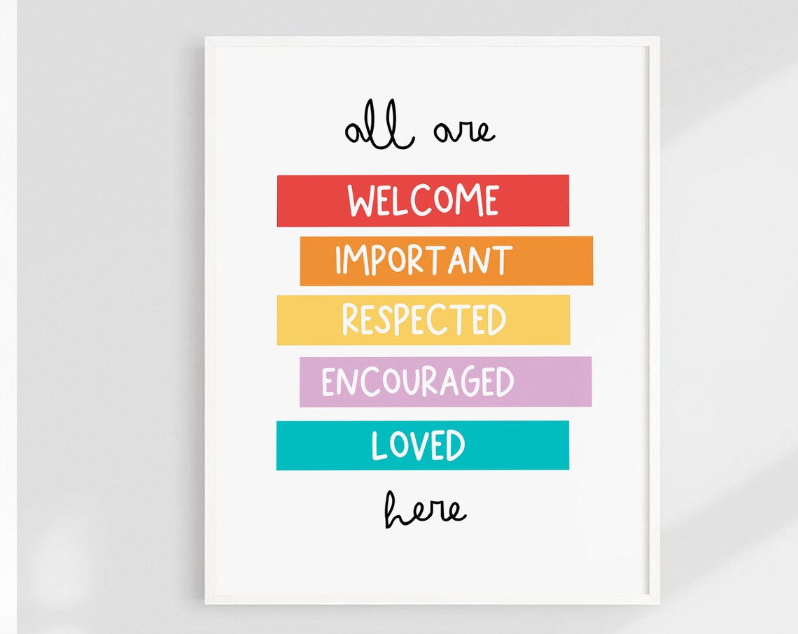 Kids Diversity Affirmations Classroom Nursery Art Print