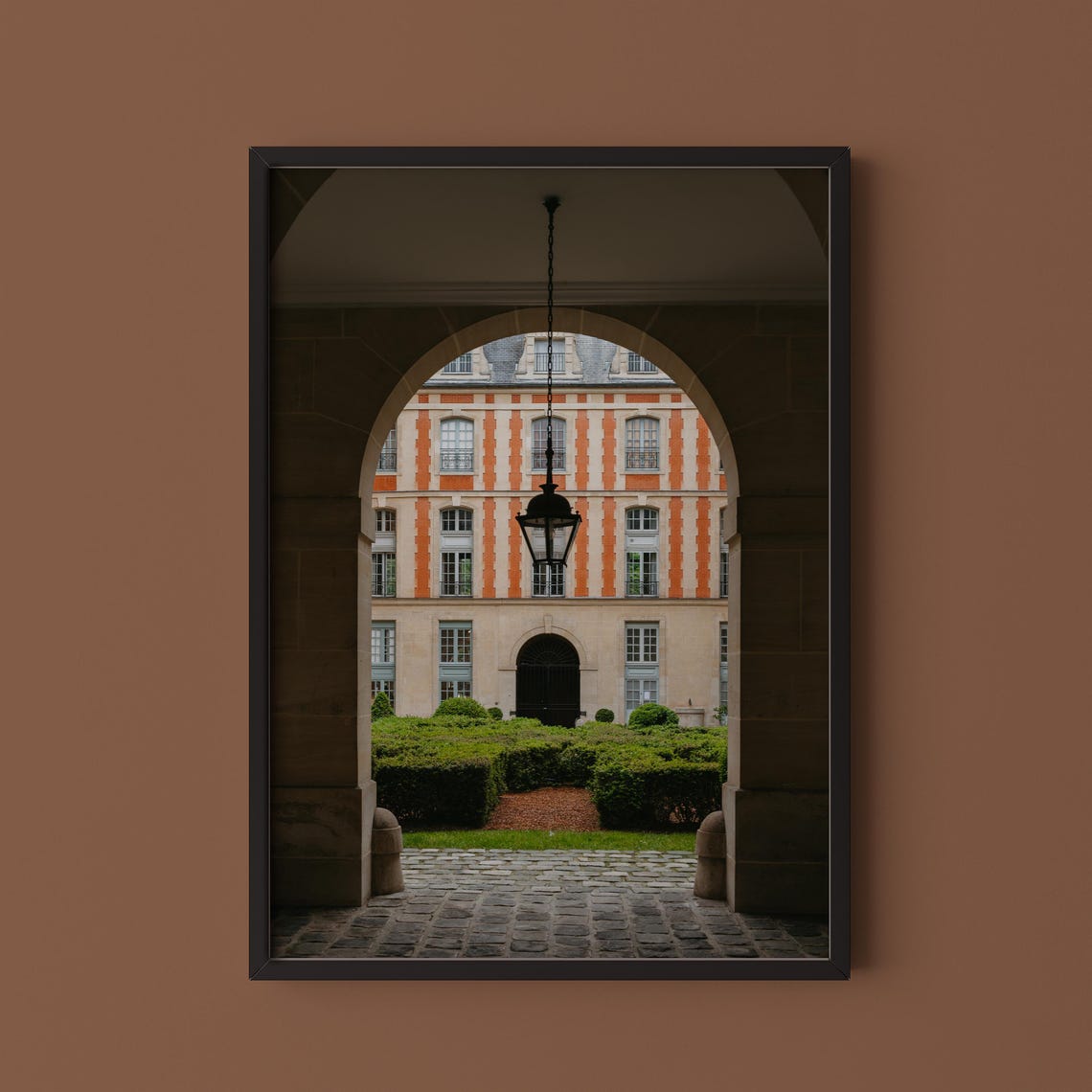 Paris Courtyard Through Stone Arch Classic Architecture Photo Print