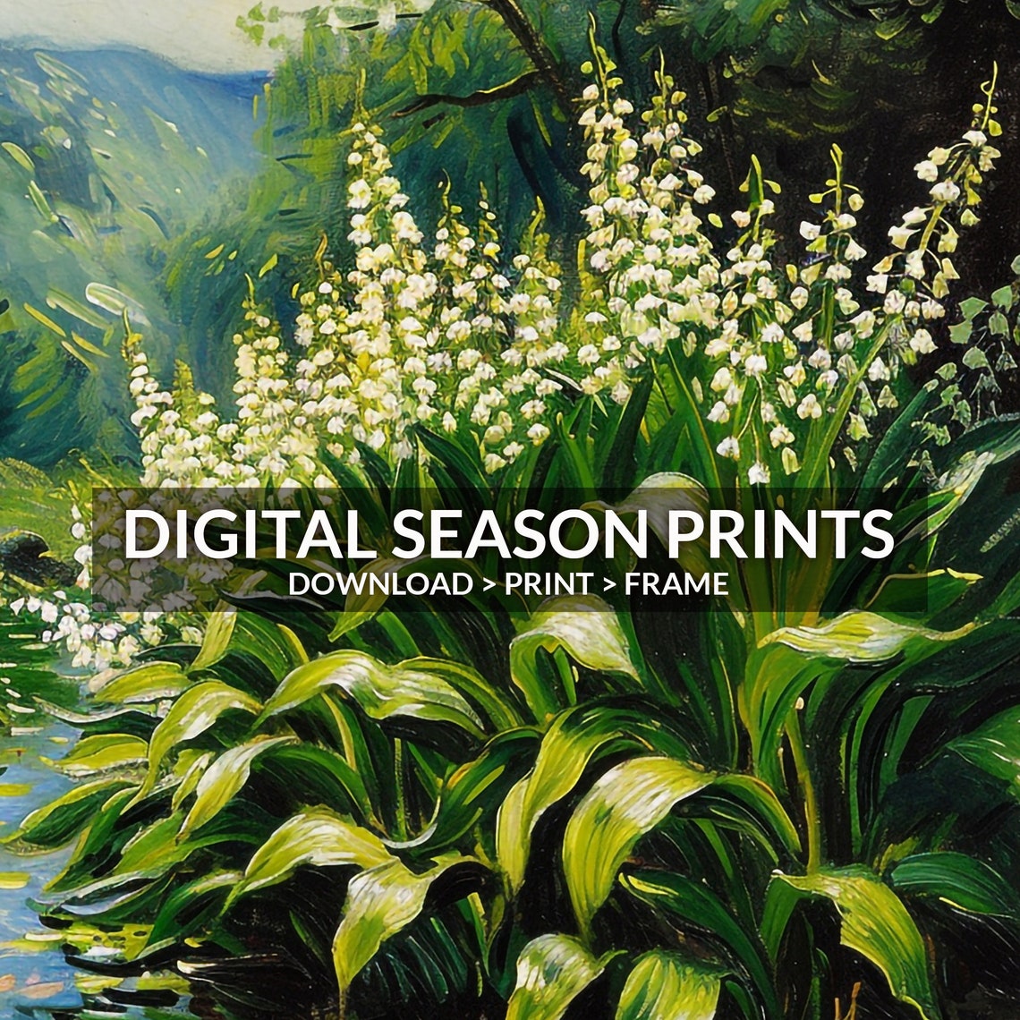 Lily Of The Valley By A Stream Impressionist Spring Garden Poster - Image 6