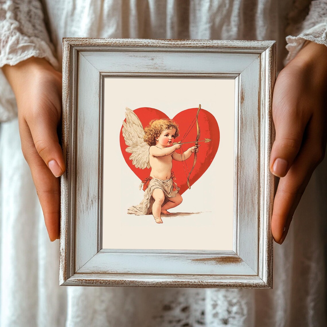 Heart Valentines Day Cupid Retro Romantic Art Print - Image 4