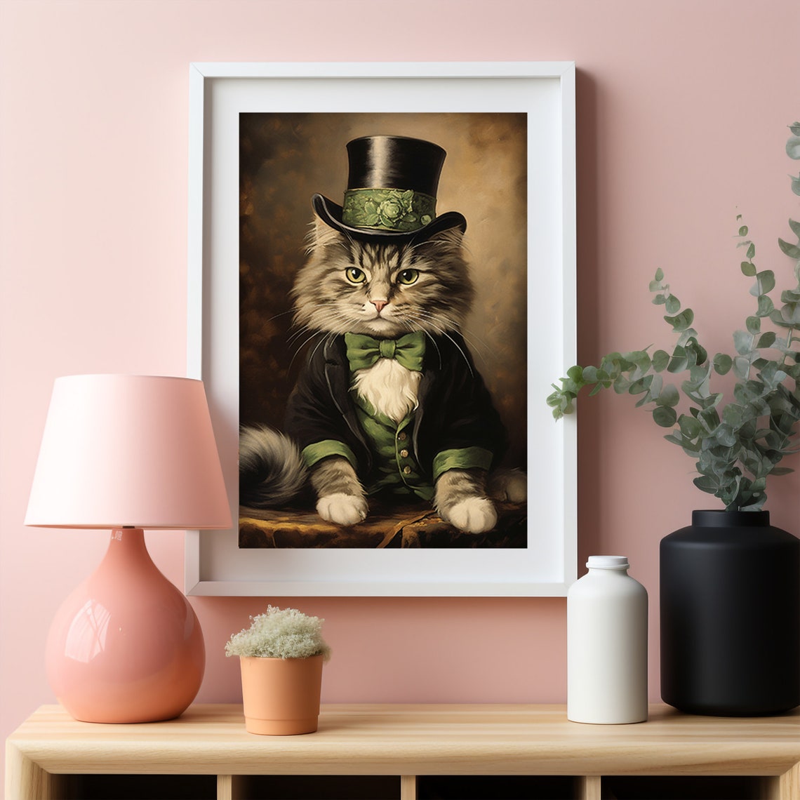 St Patricks Day Gentleman Cat With Top Hat And Shamrock Poster - Image 5