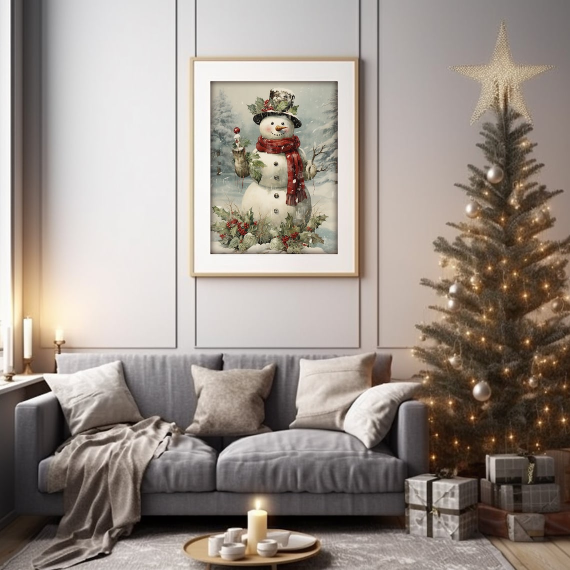 Vintage Snowman Holiday Wall Art, Winter Decor - Image 5