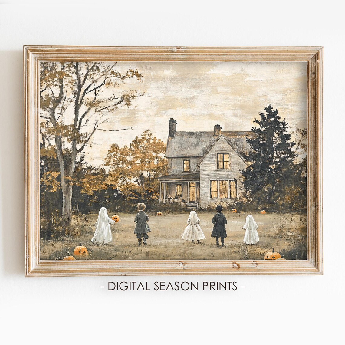 Haunted House Vintage Halloween Art Print