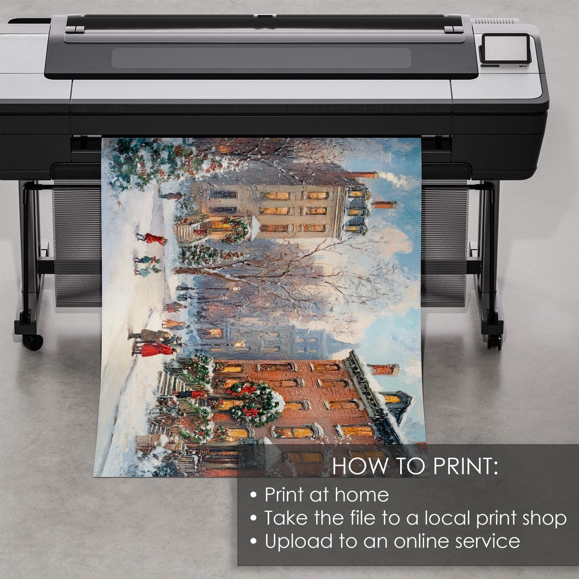 Victorian Christmas Street Snowy Brownstone Holiday Art Poster - Image 5